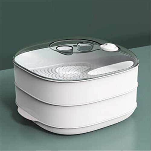 CASOTA Pentola A Vapore Vaporiera for Verdure, Forno A Microonde A Doppio Strato Vaporiera Quadrata Bianca (Colore : Bianca, Dimensioni : Taglia Unica)