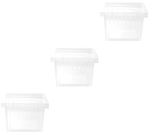 POPETPOP 3stücke Transparente Reptilienzuchtbox Vielseitige Aufzuchtbox Für Spinnen Echsen Und Kleine Tiere Mit Belüftungsöffnungen Für Terrarien Und Futterbehälter