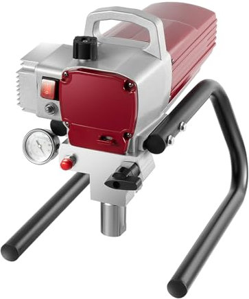OUBUBY 1800W High Pressure Airless Sprayer, Electric Interior Sprayer Industrial Electric Airless Spray Gun Kit Suitable for Spraying Oil Emulsion Anti-Rust Paints