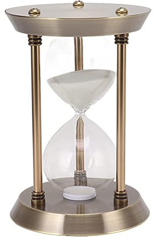 Sand Timer, Metal Hourglass Sand Timer Vintage Sand Clock Stand 10/15/30 Minute Sandglass Timer for Home, Desk, Office Decoration(30min-Bronze)