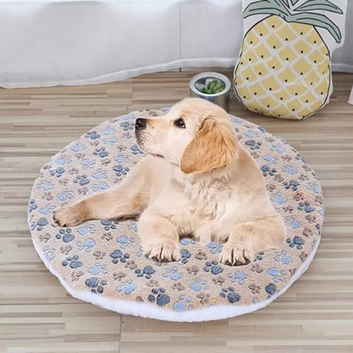 GGoty Rundes weiches Hunde- und Katzenkissen, Fleecekissen, doppelseitige Katzen-/Hundematratze, Bett, warme Hundekissen, Kistenmatte für kleine Haustiere, Katzen, Welpen, 2 Stück, S (40 cm), B)