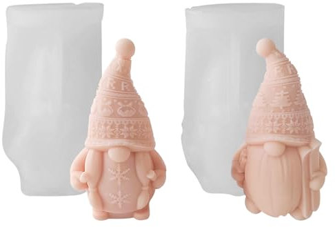 Silikonformen Gießformen Weihnachten Zwerg 3D Silikonform Weihnachten, DIY Wichtel Silikonform Kerze Silikon Kerzenform, Handgemachte Kerzenformen zum Gießen für Kerzen Seife Handwerk