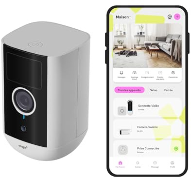 OMAJIN by Netatmo, 2K Wireless Indoor and Outdoor Camera, 140° Viewing Angle, IP65 Waterproof, 64 SD/Cloud Storage, Movement/People Detection, 9600mAh Battery, Two-Way Audio, OWC-01