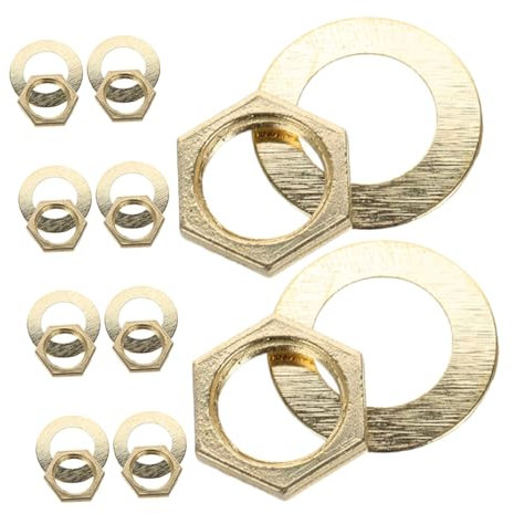 HOLIDYOYO 10 Pezzi Kit Di Riparazione Per Orologi Da Parete Con Dadi E Guarnizioni in Metallo E Gomma Accessori Per Meccanismi Orologi Quarzo Per Diy E Manutenzione