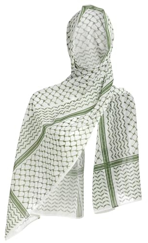 OMEWEE Damen Muslim Hijab Bedrucktes Kopftuch Keffiyeh Chiffon Schal Wickeltuch für Palästina Kopftuch Schals Damen Abaya Gebet Hijab Schal Arabisch Dubai