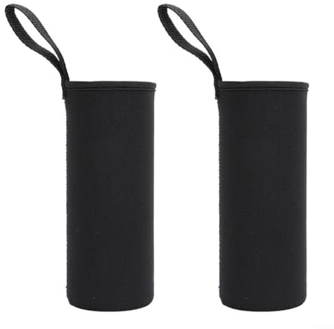 URPIZY Thermoschutzhülle Für Trinkflaschen 550Ml 750Ml 1000Ml 1500Ml - 2 Stück Isolierende Neopren Flaschenhülle Für Outdoor Sport Camping Wandern Reisen(1000ML black)