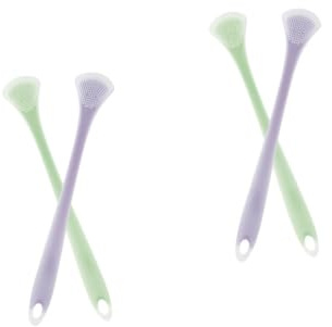 CALLARON 2 Set Raschietto Per Lingua Raschiare Gomma Strumenti Per La Pulizia Della Lingua Degli Adulti Pennello Per La Lingua Domestico Strumenti Dentali Nylon 2 Pezzi*2