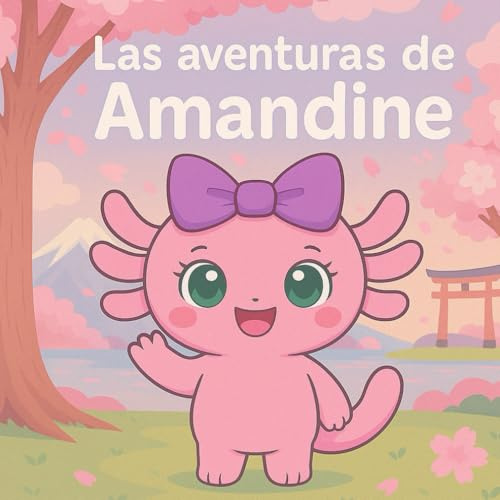 Las aventuras de Amandine: Libro para colorear kawaii con una ajolote adorable | Actividades creativas para niños, niñas y amantes del arte tierno