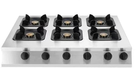 Fornelli A Gas Con 3-8 Fuochi, Bruciatore Wok In Acciaio Inox, Fornello A Gas Da Tavolo Da 4,2 KW Con Protezione Di Sicurezza, Kit Fonte NG/GPL, For Cucina(LPG,6 burners)