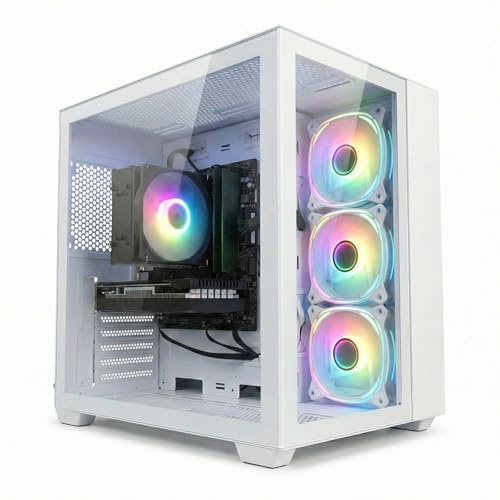STGsivir PC Gamer Fixe,Ordinateur Gaming,GeForce RTX 3050 6GB GDDR6,Core i7 up to 4.0Ghz,32Go DDR4,1To SSD,WiFi 6,BT5.0,Ventilateur RGB x3,Windows11 Pro