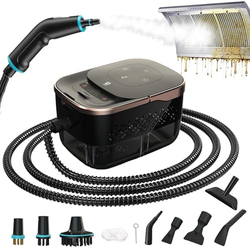 2500W Handheld Steam Cleaner, 6-level Speed Adjustable Handle, 1.25L Water Tank & 10 Accessories, 2M Hose, 15s Heat-Up, Portable Steamer Cleaning machine, Steam Cleaner for Home, Car Detailing