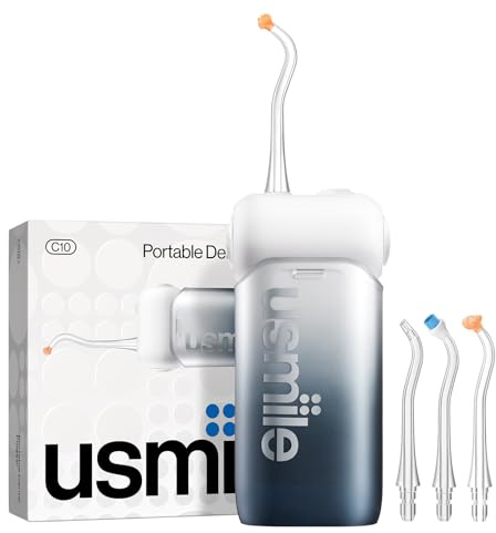 usmile C10 bärbar munsköljare – 95 dagars batteritid, 4 rengöringslägen, 180 ml tank, IPX7 vattentät, perfekt för resor, hängslen, implantat och känsligt tandkött (svart)