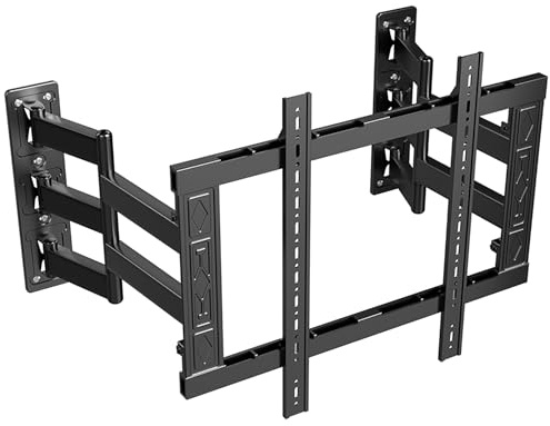 10-Arm TV Bracket 65-100 Inch, 120kg Heavy Duty Swivel Tilt, 3.5cm Profile | Dual-panel mount for uneven walls, 10-arm cold-rolled steel, Fits flat & curved TVs, 3.5cm flush profile, VESA 600x600mm