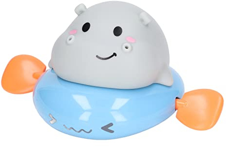 Jouets de Bain pour bébé, Animaux de Natation flottants, Jouets de Baignoire et de Douche Amusants, Jouets de Piscine pour garçons et Filles de 24 Mois et Plus, en Plastique (Hippopotame chevauchant