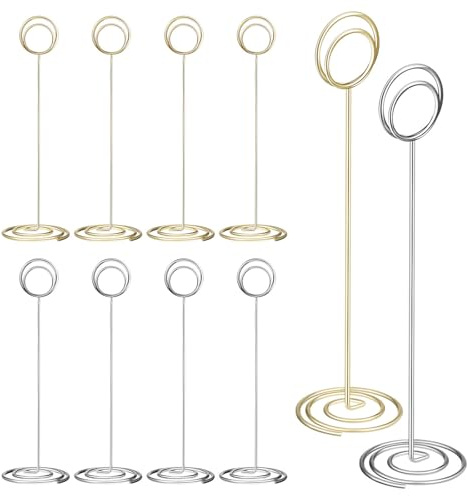 Healvian Set 10 Pezzi Portacarte da Tavolo in Filo d'Acciaio Elegante e Decorativo per Ristoranti e Hotel, Supporto Segnaposto Versatile per Matrimoni e Feste
