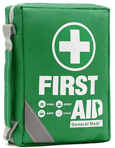 General Medi First Aid Kit -Compact First Aid Bag(175 Piece) - Reflective Bag Design- Includes Instant Cold Pack,Emergency Blanket for Home, Office, Vehicle,Camping, Workplace & Outdoor
