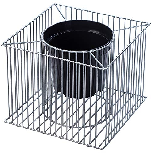 KADAX Gabion Planter Basket, Gabion Flower Pot Outdoor Flower Garden Patio Square Planter Galvanised Steel Stone Basket Planter Decorative Weatherproof (39 x 39 x 32 cm)