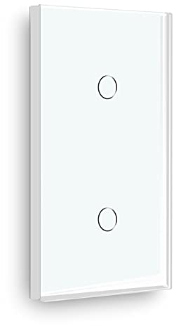 BSEED Touch Lichtschalter 1 Fach 1 Weg mit 1 Fach 2 Wege Glas Lichtschalter Weiß Led Touch Schalter Touchscreen Kompatibel mit LED Lampe 157mm EU Standard