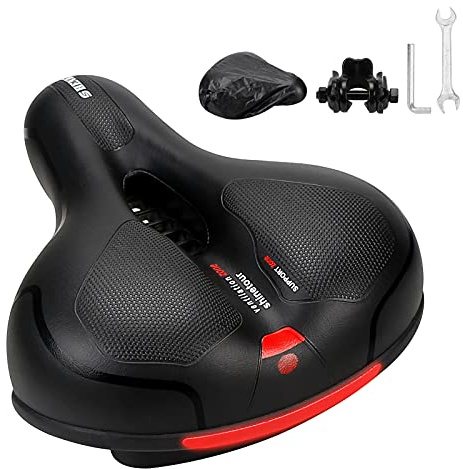 Selle de Vélo, Siège à Vélo Ergonomique Creux Large Siège de Cyclisme Confortable avec Remplacement de Bande Réfléchissante pour VTT, Vélo d'exercice et vélos de Route