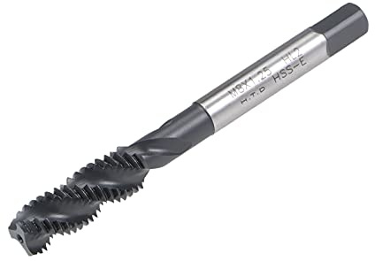 sourcing map M8 x 1,25 Taraud à Fileter Spirale Cannelure Métrique H2 Hss | Machine Nitruration Recouvert Rond Jarret avec Carré Embout H2 Tolérance