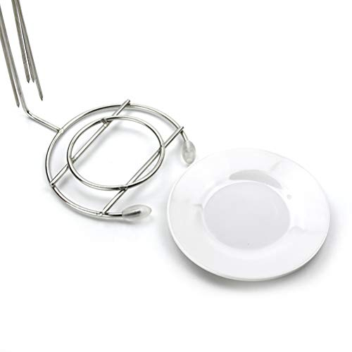 Support de Barbecue, Support Vertical de Bâtons de Barbecue en Acier Inoxydable avec 5 Brochettes Suspendues Amovibles pour L'extérieur