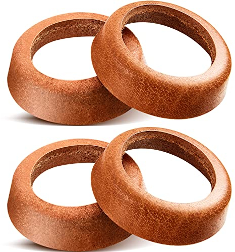 Photect 4 Stück Kolbenmanschetten für Schwengelpumpe Gartenpumpe Handpumpe Typ 75 Ledermanschette Handpumpe Ersatzteile (Schwarz) (Braun)