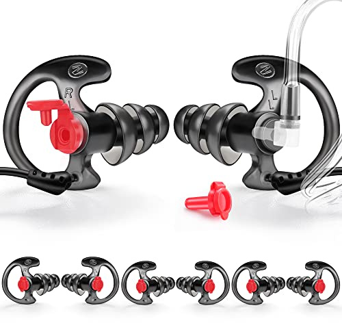 Zeadio Triple Flanged Earbud, Soft Comfortable Noise Filtered Silicone Earplug - Large, Pair of 4