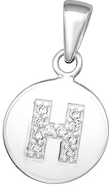 Laimons Mädchen-Anhänger Buchstaben-Anhänger mit Zirkonia, Sterling Silber 925, Verfügbar in Silber und Vergoldet