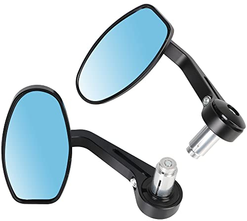 FUNFOB Rückspiegel 2pcs Scooter Bar End Lenker Rückspiegel Reversing Reflektierende Aluminium Motorrad Fahrrad Rückspiegel 7/8 22mm Rückspiegel Spiegel