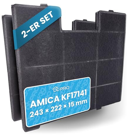 DL-pro 2 x Aktivkohlefilter 243x222x15mm für Amica KF17141/KF17147 - neue Ausführung 05/2025Filter Geruchsfilter Spar-Set Kohlefilter für Dunstabzugshaube