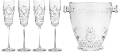 Baci Milano Set 4 flute champagne + secchiello Baroque & Rock Anniversary