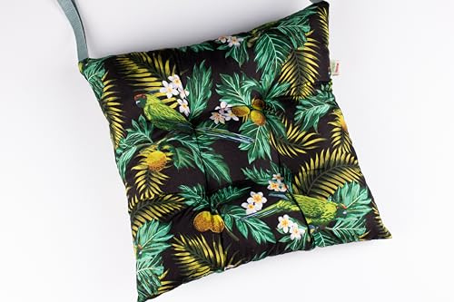 Tropik Home Colourful Seat Pads, Garden Kitchen Chair Cushion Tie On Many Colours (Tropical)
