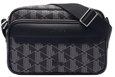 Lacoste Reporter PVC-Monogramm-Tasche für Herren, Schwarz, Einheitsgröße, Schwarz, Talla única, Reporter Bag