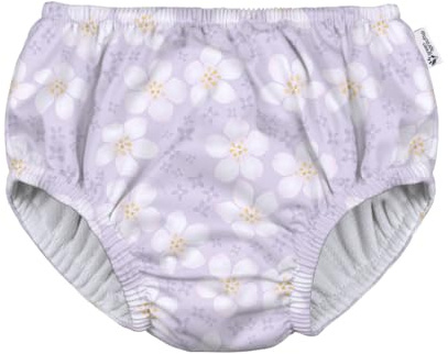 green sprouts Eco Pull-Up Reusable Infant and Toddler Swim Diaper - Light Lavender Blossom, 24mo