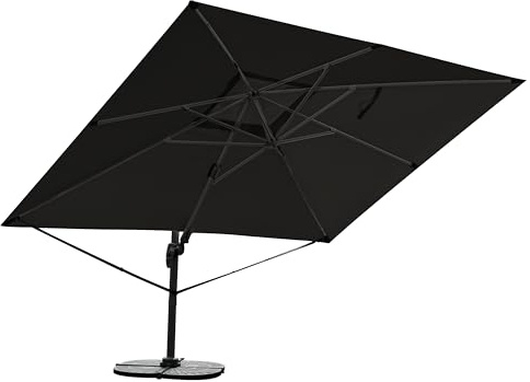 RS Trade Sonnen Ampel Garten Marktschirm 3x4m, 9-fach neig- kippbar, schwarz