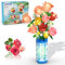CUBIMANA Blumenstrauß-Bausatz mit Vase und LED-Licht, 747pcs Mini-Rosen-Blumen-Bausteinspielzeug, Geschenke zum Valentinstag für Sie und Ihn, DIY-Kunstblumen-Dekoration für Zuhause und das Büro
