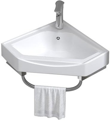 Ensemble Meuble Vasque Salle de Bain Meuble Sous Lavabo Salle de Bain Meuble Lave Main wc Suspendu Meuble Lave-Mains d'angle avec Robinet Adapté Aux Petits Espaces(38cm/14.96in)