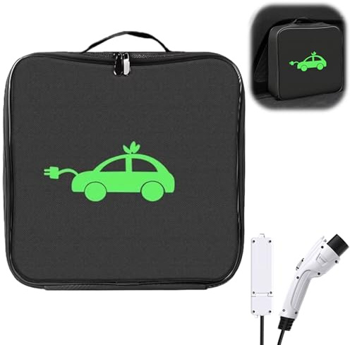 Zephyra Sac de Rangement pour Câble de Recharge Voiture Électrique – Étanche et Antidérapant – Compatible Type 1 & Type 2 – Sac Organisateur Coffre en Tissu Oxford Durable (32×32×10cm)