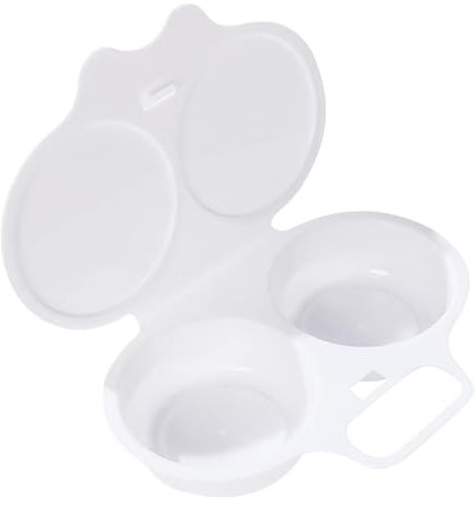 Pocheuses à œufs en polypropylène pour micro-ondes - Antiadhésive - Double tasse - Ufs pochés à la vapeur - Fournitures de cuisine de qualité alimentaire - Gadget de cuisine facile à cuisiner pour le