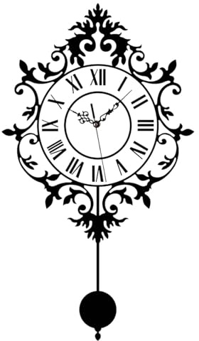 KiBcsLic Reloj de Pared de péndulo silencioso con números Romanos para inauguración de hoteles, oficinas y Casas.