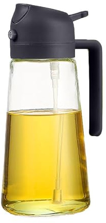 DOJASOHILMI Olive Oil Spray Bottle 470ml - 2 in 1 Olive Oil Dispenser Bottle, For Air Fryer, Salad, Cooking, BBQ Kitchen Accessories, Kitchen Gadgets