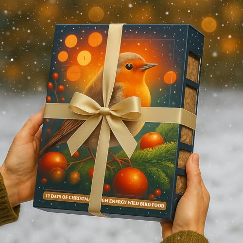 Grumpy Gardener Bird Food Advent Calendar, Robin | 12 Days of Christmas Wild Bird Feed Treats - With 3 Packets Each of Peanut Granules, Calciworms, Sunflower Hearts