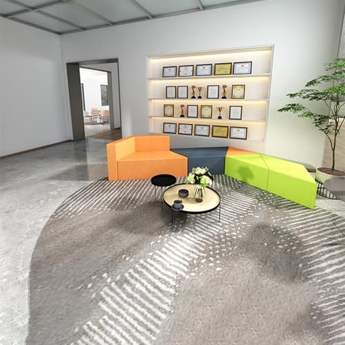 Modulärt soffset, oregelbunden form, slitstarkt läder, lätt att kombinera för vardagsrum, kontor, lounge, gym, vila (8 delar)