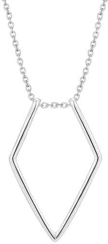LYGXWJFC 925 Sterling Silver Ring Hållare Halsband För Kvinnor Flickor, Halsband Geometrisk Ring Hållare Ring Hänge Halsband 45cm Långt, Wishbone Halsband, Rhombus Ring Hållare Halsband