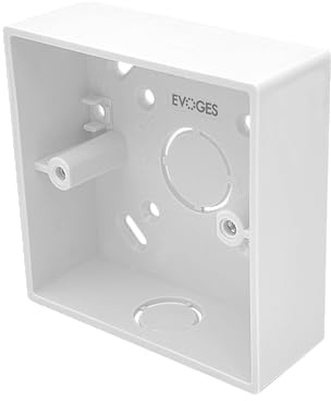 Evoges Pattress Box White 32mm Deep – PVC Surface Back Box with Knockouts, Rounded Corners – Electrical Mounting Box for Light Switches & Plug Sockets (1 Gang)