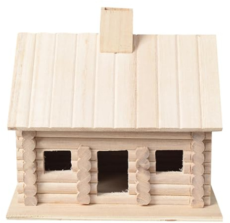 Veemoon Nichoir Artisanal en Pin Naturel Large Entrée Maison des Oiseaux 19,5 X 15 X 18,5 Cm pour Jardin Extérieur Lit Cabane à Oiseaux