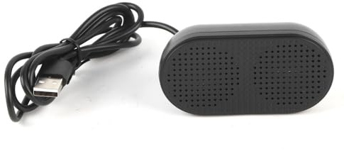 MOPFOL Mini altavoz con cable USB con controladores duales de 3 W, altavoces estéreo de graves pesados para computadora de escritorio y laptop, color negro