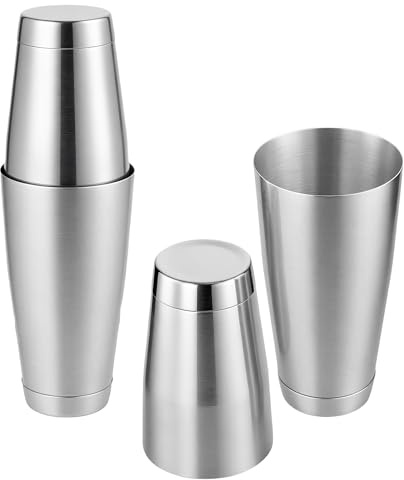 UNGFEI Paquete de 2 coctelera Boston de 793.8 g y 510.3 g, mezclador de bebidas de lata sobre lata, herramienta profesional de camarero para bar, restaurante, hogar, pub