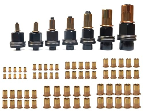 7 Piezas Kit de Remachadora de Tuercas, Tuercas Remachables, para M3, M4, M5, M6, M8, M10, M12, Remaches Roscados, Remachadora para Taladro de Herramienta de Remache Manual