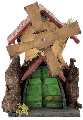 Holyart Napolitansk spjälsäng: Kvarn med rörelse 15 x 10 x 5 cm napolitansk krubba 6-8 cm